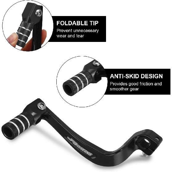 JFG RACING Motorcycle Gear Shifter Folding Shift Lever CNC For KLX 110 KLX110 KLX110L KLX110R 2010- Dirt Pit Bike Black