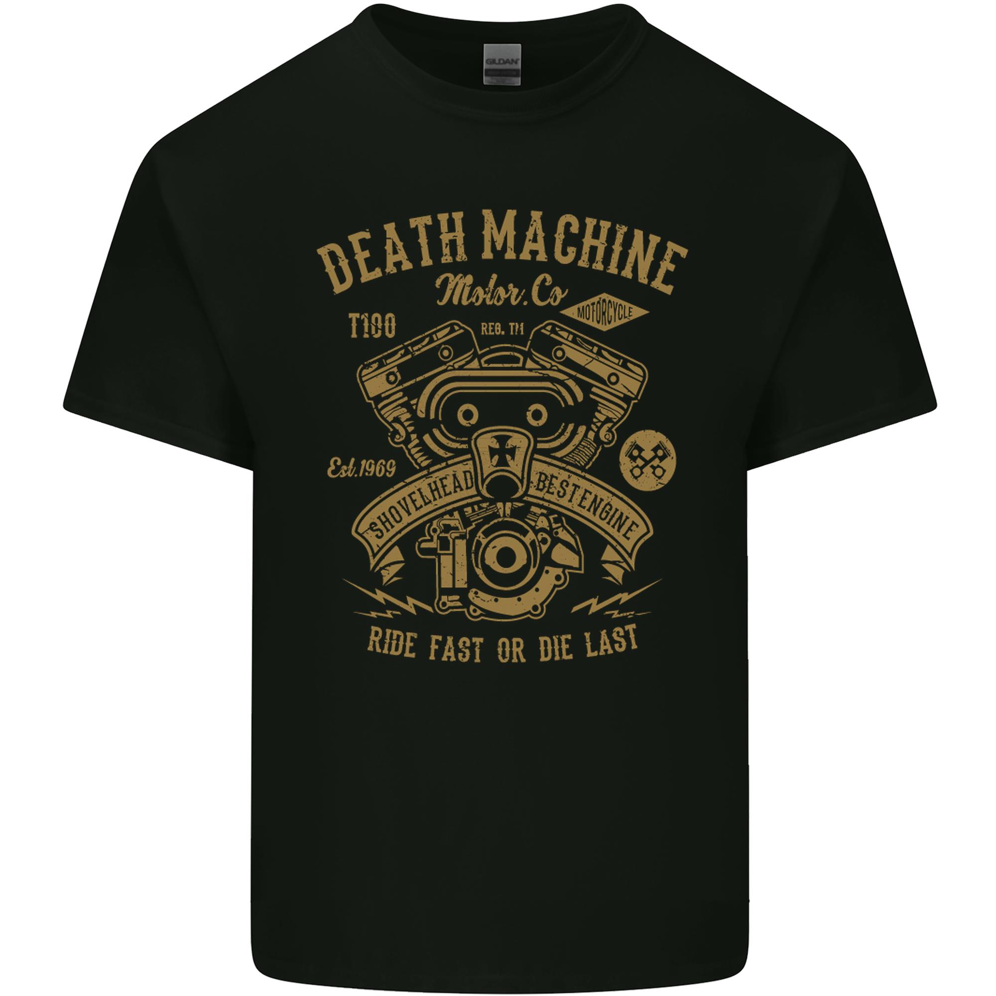 Death Machine Motorcycle Motorbike Biker Unisexs Light Cotton TShirt S