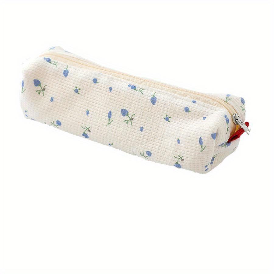 

Kawaii Цветочная пенал Маленькие цветочные пеналы Милая простая сумка для ручек Сумки для хранения канцелярских принадлежностей для студентов Школьные принадлежности синий