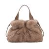Wholesale pleated handbag bag autumn and winter 2025 new women's shoulder crossbody plush bag niche bucket bag