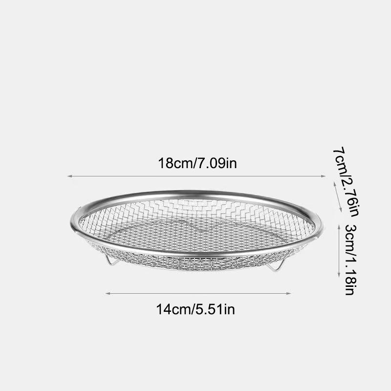 Reusable Stainless Steel Filter Tray Disk - round Mesh Basket for Frying Grilling Kitchen Strainer Fruit & Vegetable WaterFilter