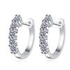 925 Sterling Silver Earrings Female Small Row Drill Mozang Stone Ear Buckle Plated Pt950 Gold Ear Jewelry