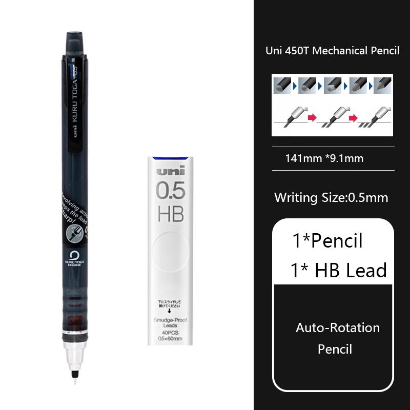 Uni KuruToga Mechanical Pencil, 0.5mm Smudge-Proof Auto Lead Rotation Writing/Drafting/Drawing Pen Japanese Stationery lapiseira