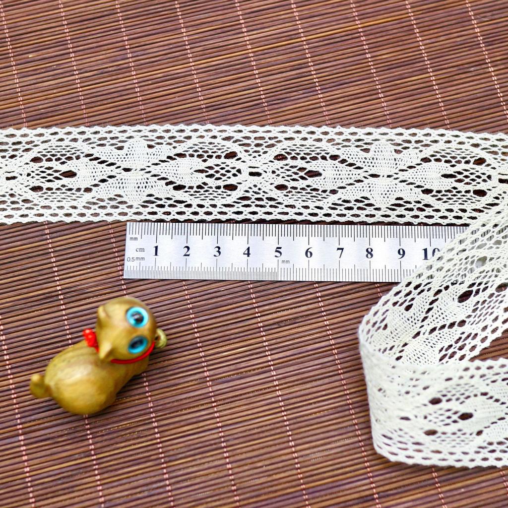 Bilateral Non-Elastic Thin Thread Cotton Thread Lace, Cotton Thread Handmade Lace Accessories Diy Clothing Fabric Window Decoration