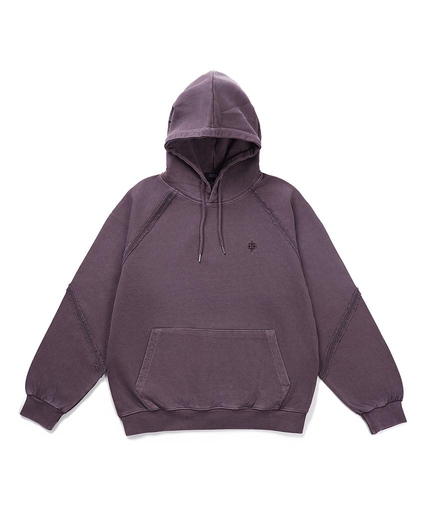 Out-Cut Raglan Pigment Hoodie Ash Purple