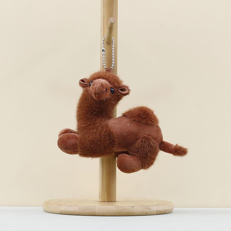 Camel Desert Keychains Ornament Short Plush Stuffed Toys Collectible Animal