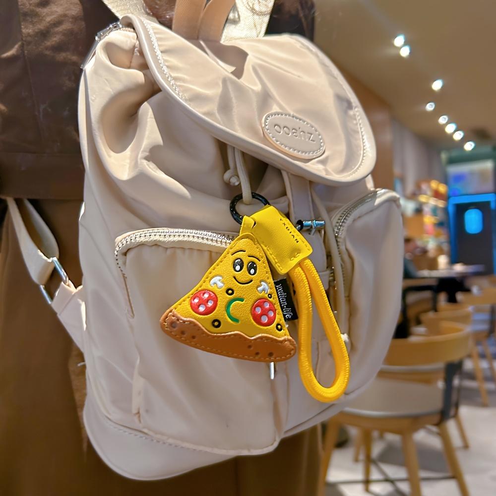 MINISO Cartoon Burger Mini Pendant Food PU Leather Keychain Burger Pizza Donut Food Bag Accessories