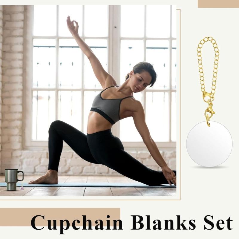 Set of 36/72 Engravable Steel Plate Unique Cup Hangings Metal Pendants Practical Round Single Side Sublimation Blank