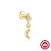 BOAKO 925 Silver Star Moon Chain Tassel Earrings for Women Fashion Luxury Fine Jewelry Dainty Piercing