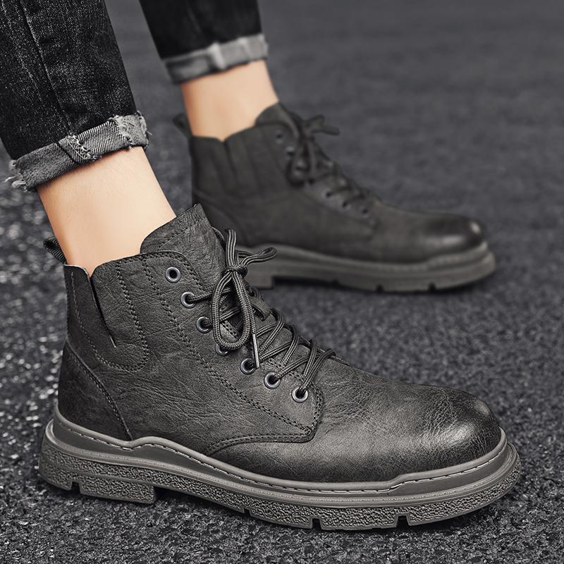 Martin boots high-top autumn and winter retro locomotive rhubarb boots British style heightened winter short boots boots