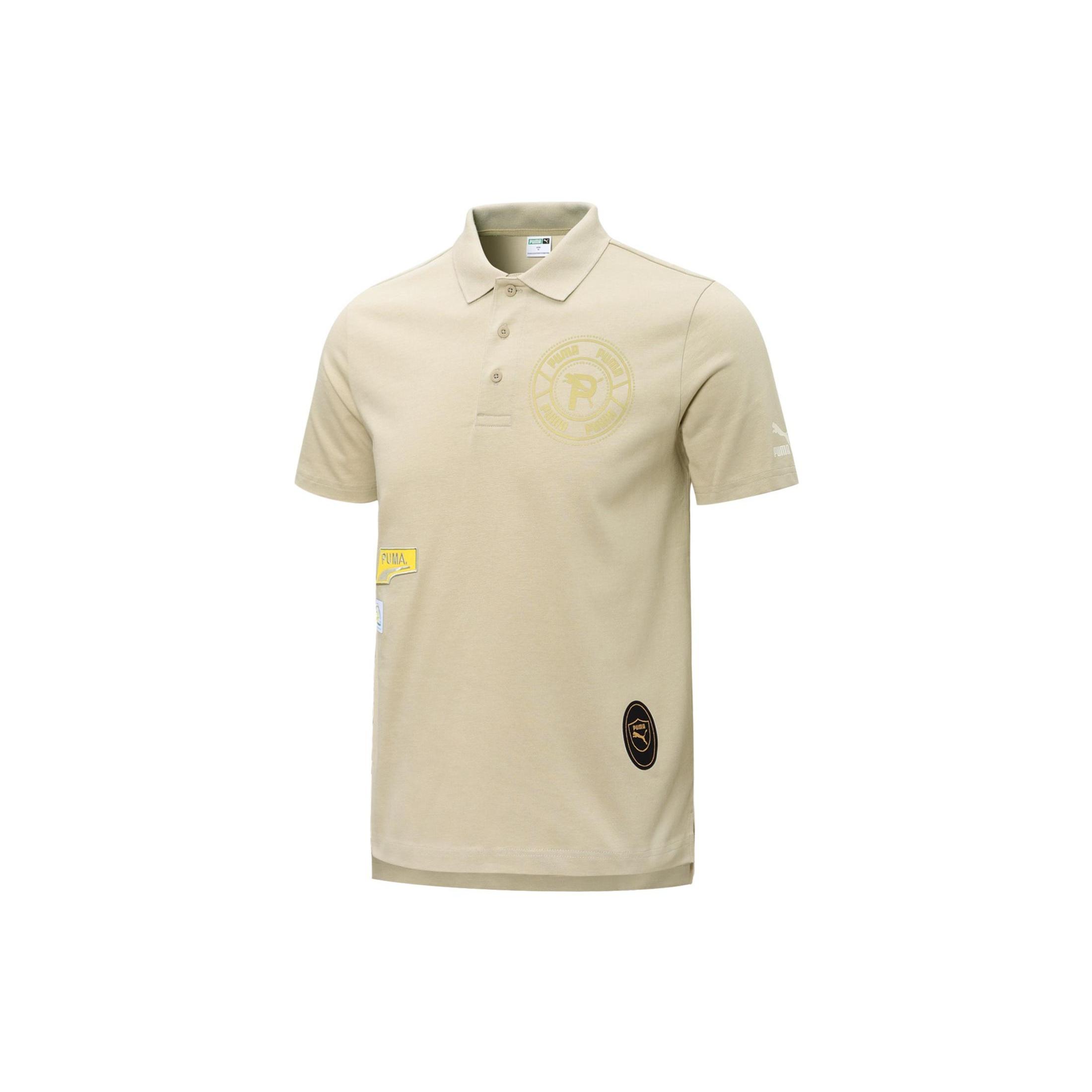 PUMA Mix Badge Polo Shirt Beige Men s 537039-64 S