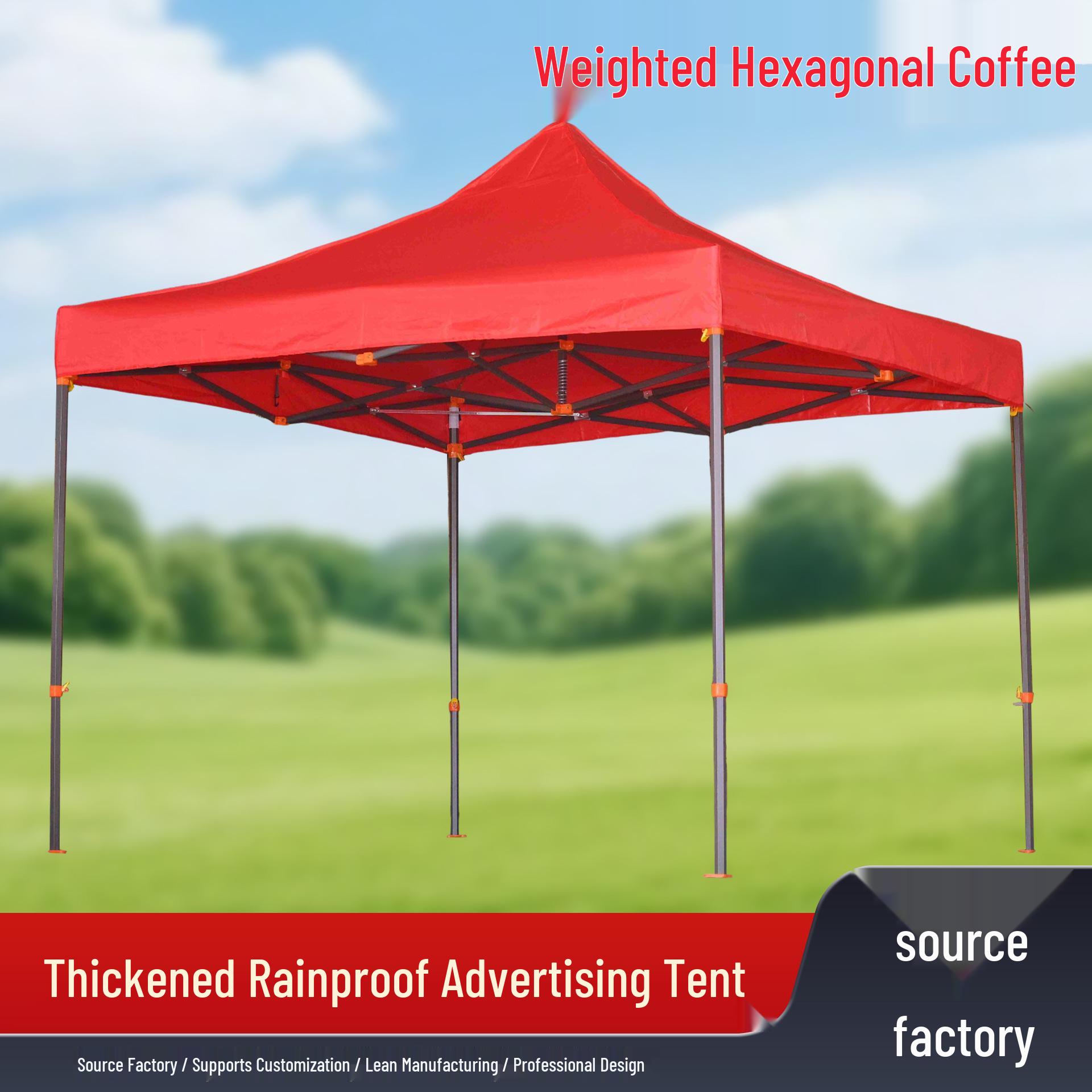 Reinforced Hexagonal Weighted Outdoor Commercial Tent Red