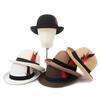 Eleganter Damen Cloche Hut Herbst Winter Vintage Damen Weicher Party Kirchenhut Eimerhut mit Feder