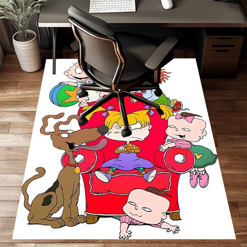 Rugrats In Paris Polyester Carpet, Soft Indoor Mat for Office Chair, Living Room, Computer Desk - Decorative Home Office Rug Design
