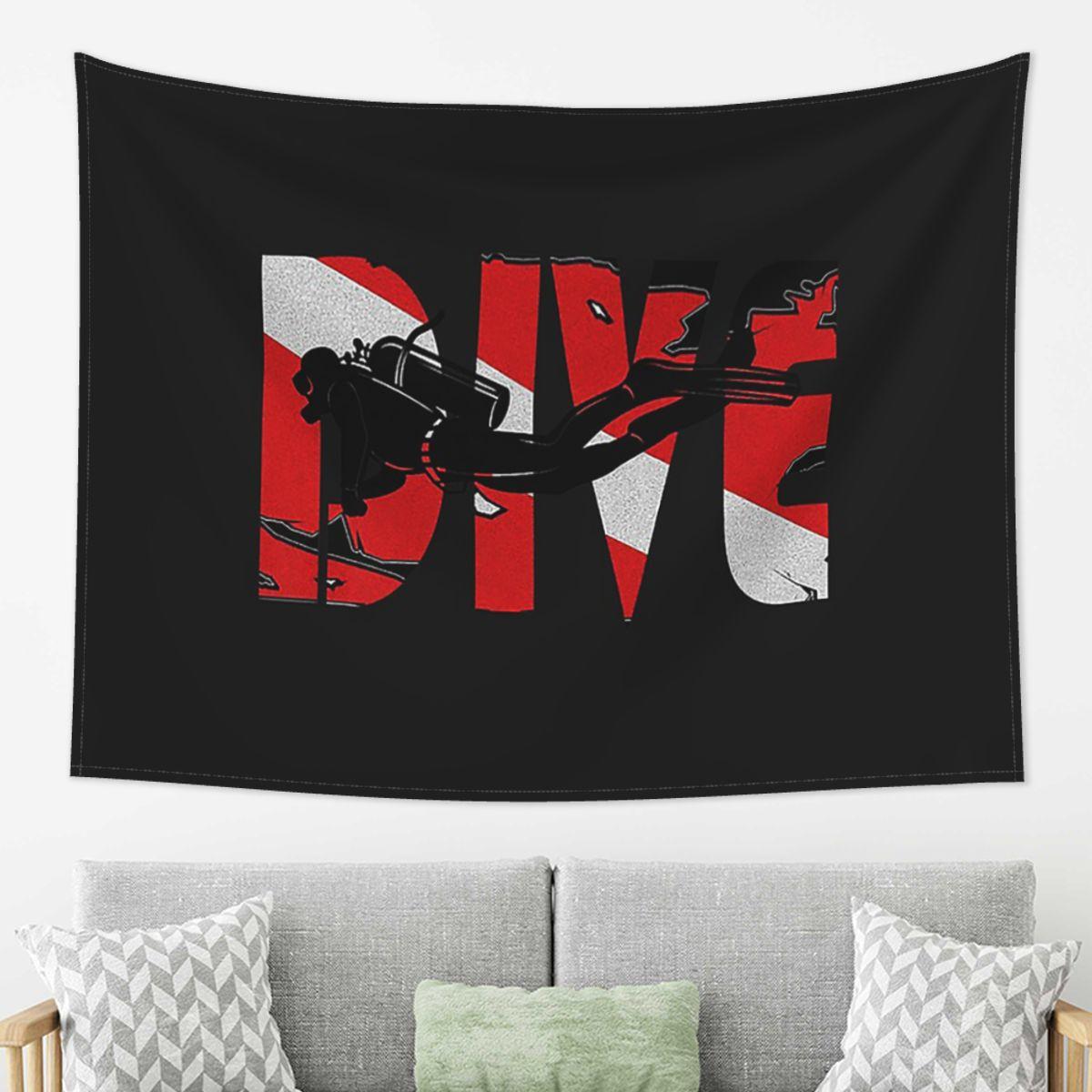 

Scuba Diving Dive Tapestry Decor Art Aesthetic Tapestries for Living Room Bedroom Home Wall Cloth Wall Hanging 74x94cm(29x37in)
