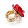 Jewelry Wedding Party Fashion Flower Floral Resin Rose Ring Statement Carved