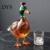 Elegante Decantador de Bourbon Pato Decantador de Whisky, Botella de Vidrio Recta con Tapón, Dispensador de Licor Novedoso de 350 ml Resistente a los Arañazos para el Hogar