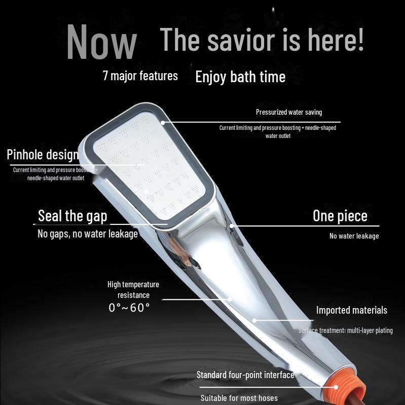 300otvorová vodotěsná čtvercová ruční tlaková sprchová hlavice