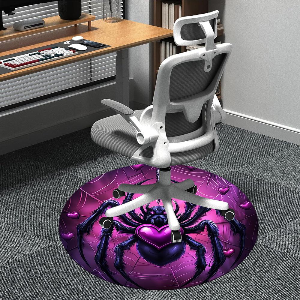 1PC Spider Web Office Round Area Rug, Mat Suitable For Office, Under Office Chairs Bedroom Living Room Home Decor, Room Deco