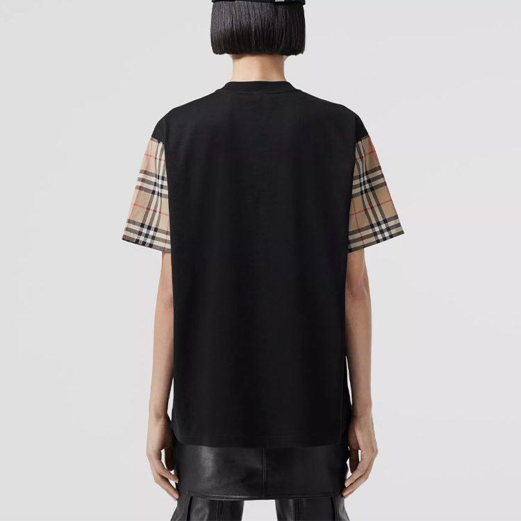 Burberry SS21 Drop Shoulder Sleeve T Shirt Women's Black 80430571