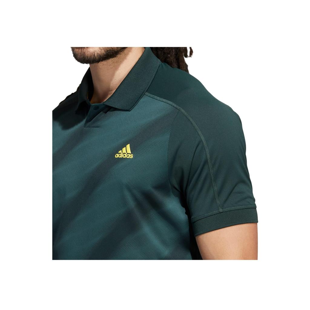 Adidas Statement Print Golf Polo Shirt Men Tops Dark-Green HF9040