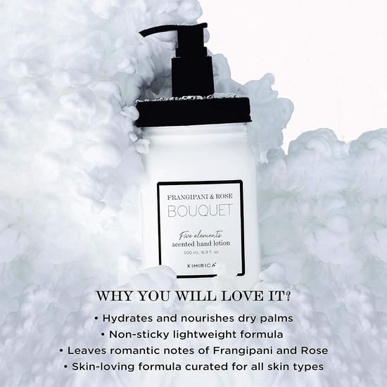 Kimirica Bouquet Nourishing Hand Lotion 500 Ml | Soft and Smooth Hands with Lightweight Moisturization | Frangipani and Rose Bouquet Hand Lotion