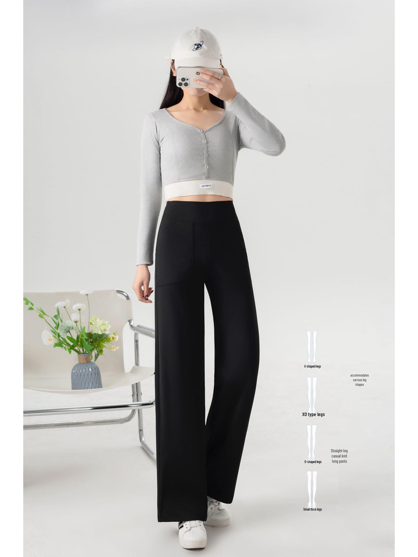 

Women s High-Waisted Loose Wide-Leg Yoga Pants L (110-130 jin) чёрный