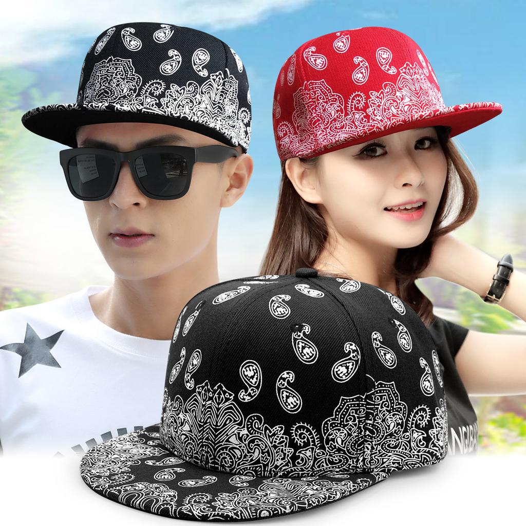 Fashion Cashew Print Hip Hop Flat Edge Baseball Cap Men and Women Trendy Street Dance Flat Hat Performance Casual Hat