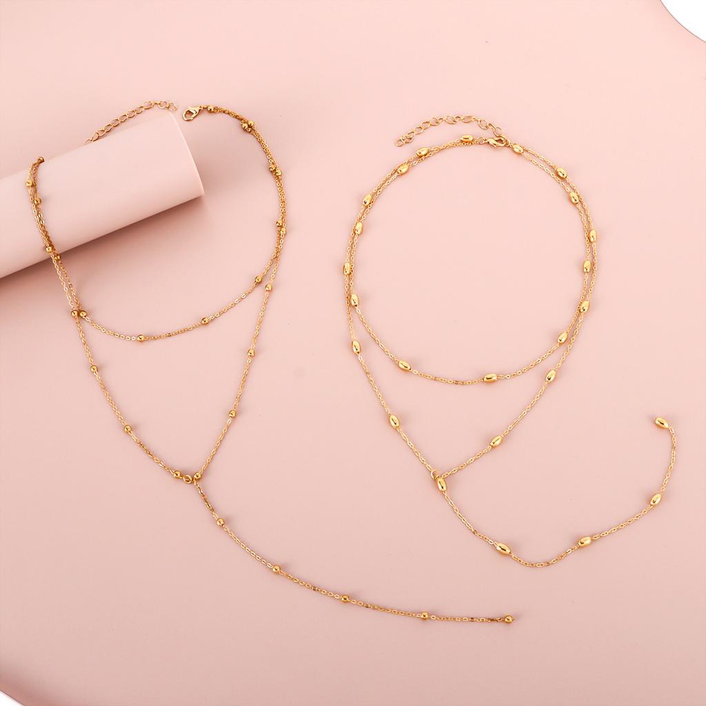 Light Luxury Niche Design Sense Y-shaped Necklace Simple Personality Rice Bead Collarbone Chain Item Decoration