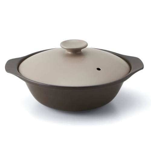 

TAMAKI Thermatech Ultra-Lightweight Direct-Stove Earthenware Pot, Size 9, 32x27x15.5cm (H), 2,250ml, Mocha, T-942406