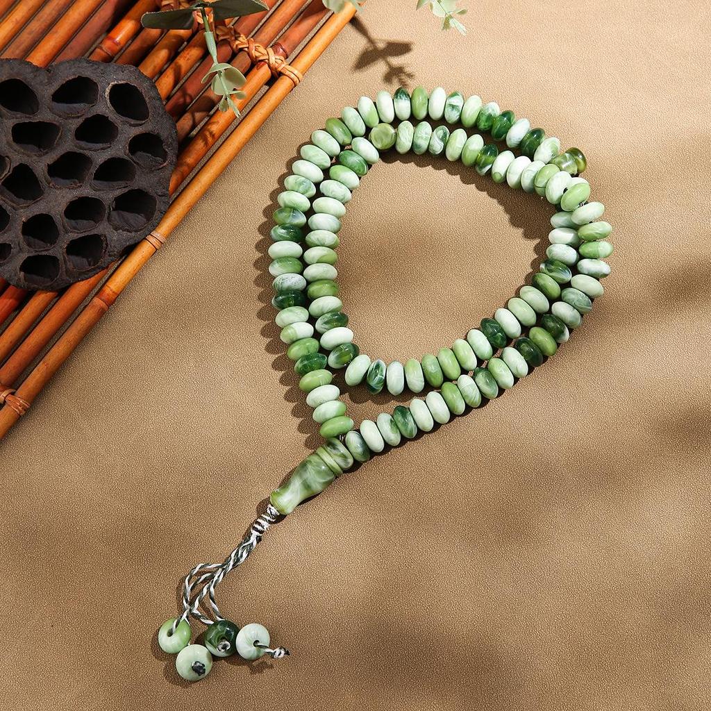 Handmade 99-Bead Muslim Tasbih Prayer Rosary: Middle Eastern Festival Beaded Jewelry