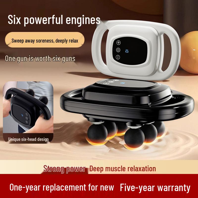Professional Multi-Head Deep Tissue Massage Gun with High-Frequency Vibration for Muscle Relaxation and Rechargeable Use