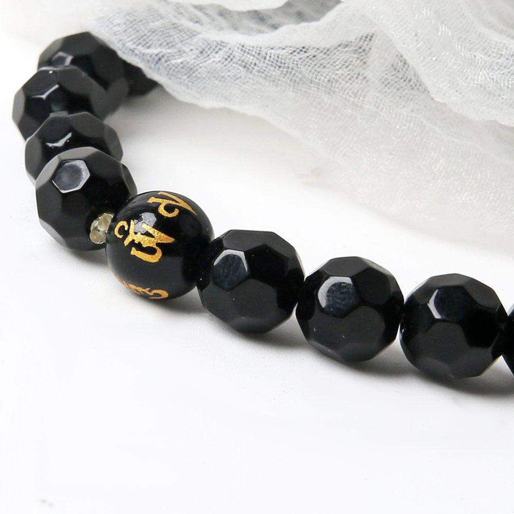 Jubis Wish Gold Rosary Bracelet Natural Stone Onyx Cut