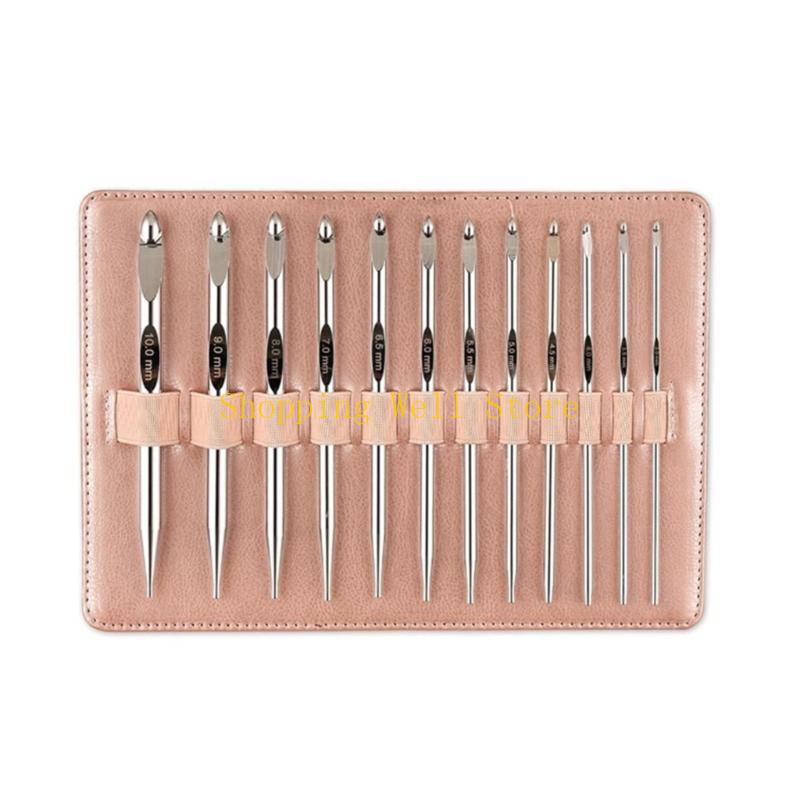 KX4B Tunisian Crochet Hook Set 3mm-10.0mm Crochet Set Interchangeable Crochet Hook with Storage Bag Knitting Supplies