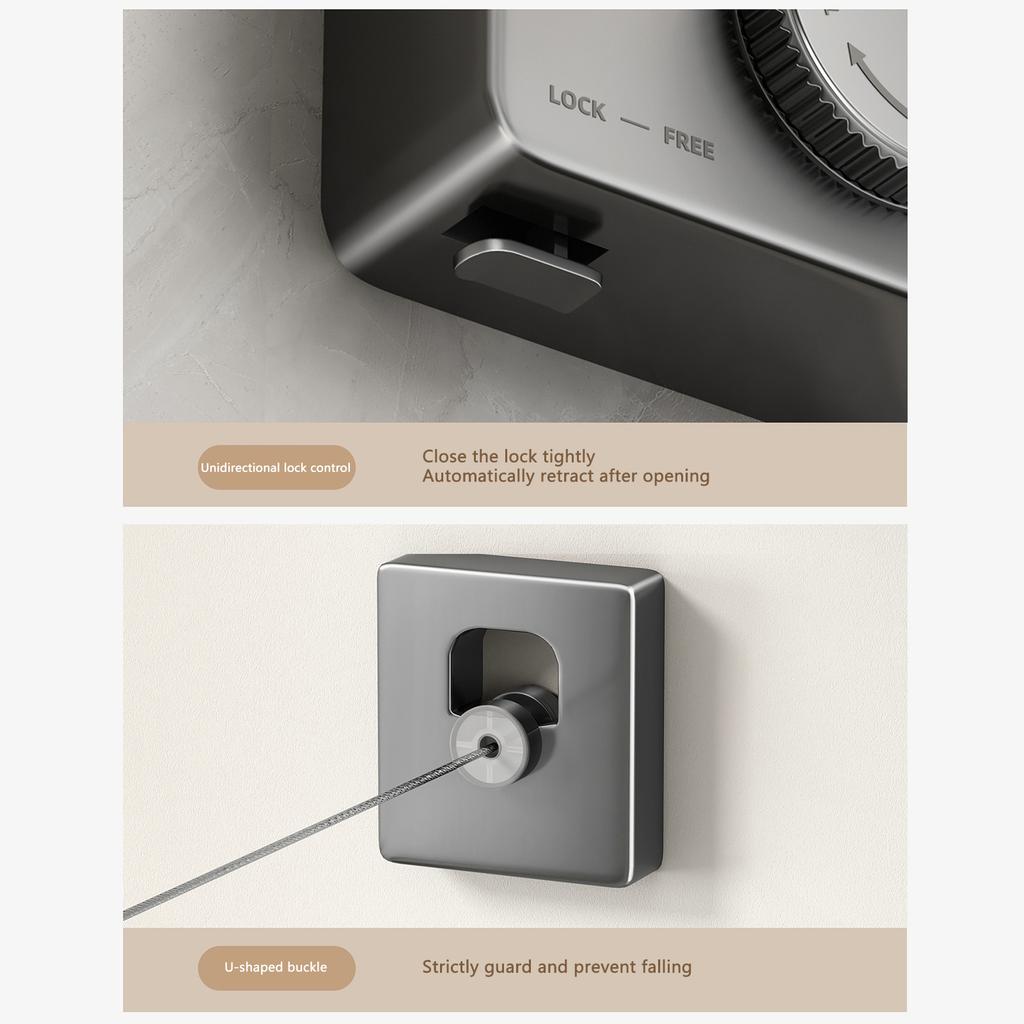 Invisible clotheslines Retractable Clothesline Convenient to Install Wall Clothes Hanging Rope Laundry for Home Hotel Dorm