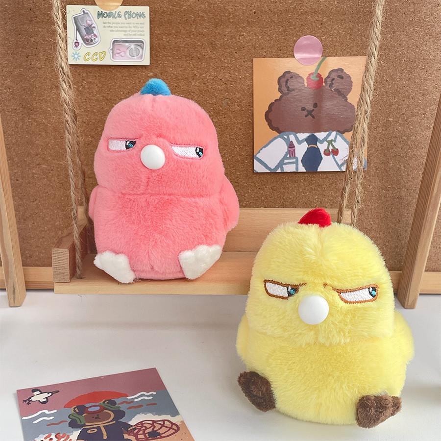 Adorable Bubble-blowing Chicken Plush Doll Keychain Soft And Cute Short Plush Gift