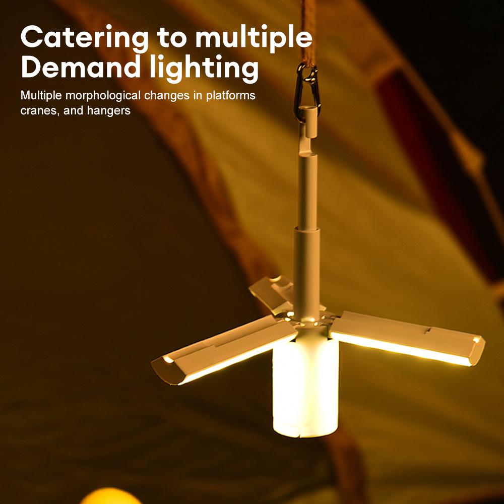 Folding Camping LED Lights Outdoor Portable Flashlight Usb Charging Large-capacity Lighting Pendant Lights Hanging Tent Lights