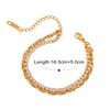  Fashion Stainless Steel Metal Double Chain Collar Trendy Bracelet 18K Gold PVD Plated Water Resistant Jewelry 2024