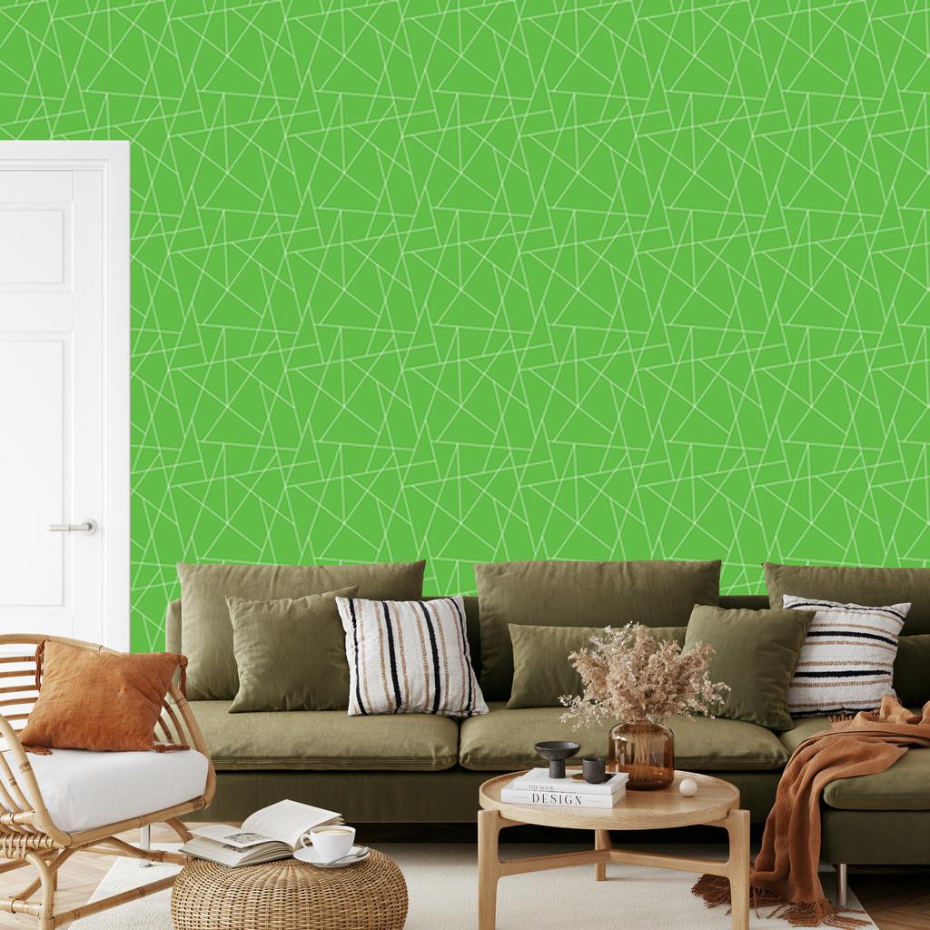 Wallpaper Geometric pattern green background, green center 50x1000