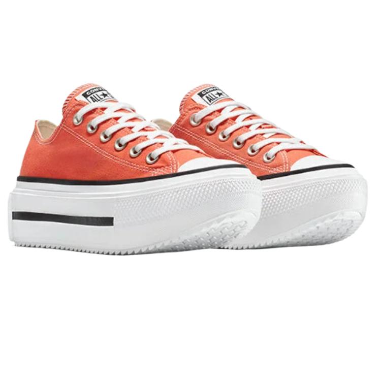 Converse Chuck Taylor All Star Lift Double Stack Low Vermillion Red Unisex Sneakers White Black A16284C