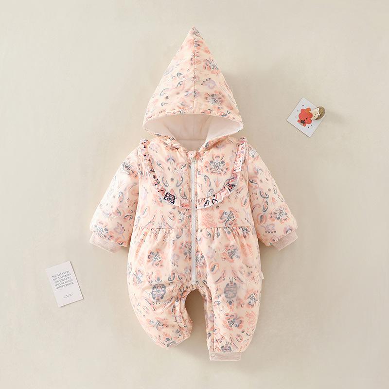 Cozy Cotton Padded Baby Jumpsuit: Warm Winter Onesie for Newborns