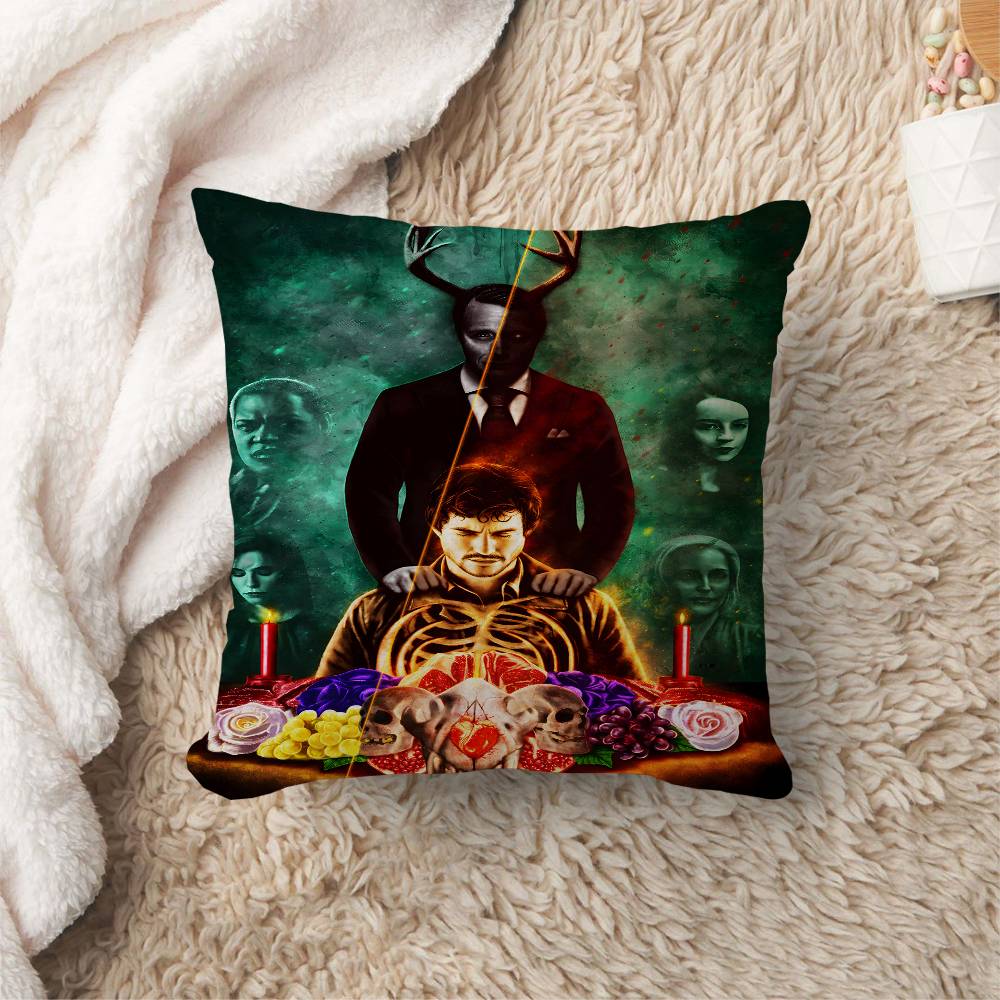 HHannibal Classic Vintage Lucky Dragon Pillow Cover Sofa Cushion Cover Home Room Decoration Children Gift