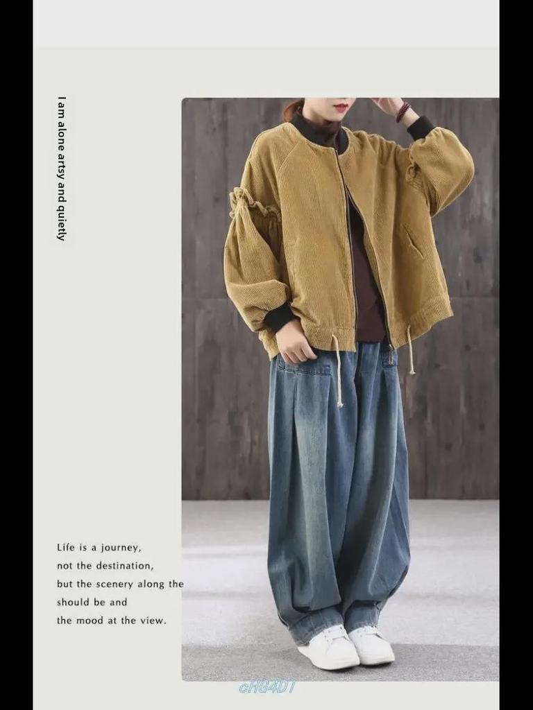 Women's Loose Fit Harem Jeans - Large Size Versatile Casual Bloomers for Spring & Autumn 2024