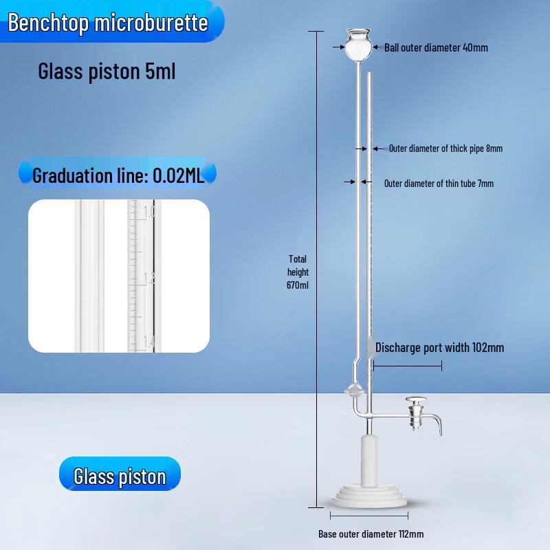 Clamp-Style Micro Burette with PTFE Stopcock