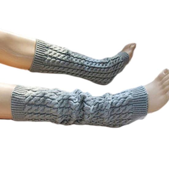 Women Winter Warm Crochet Knit High Knee Leg Warmer Leggings Boots Decor Socks
