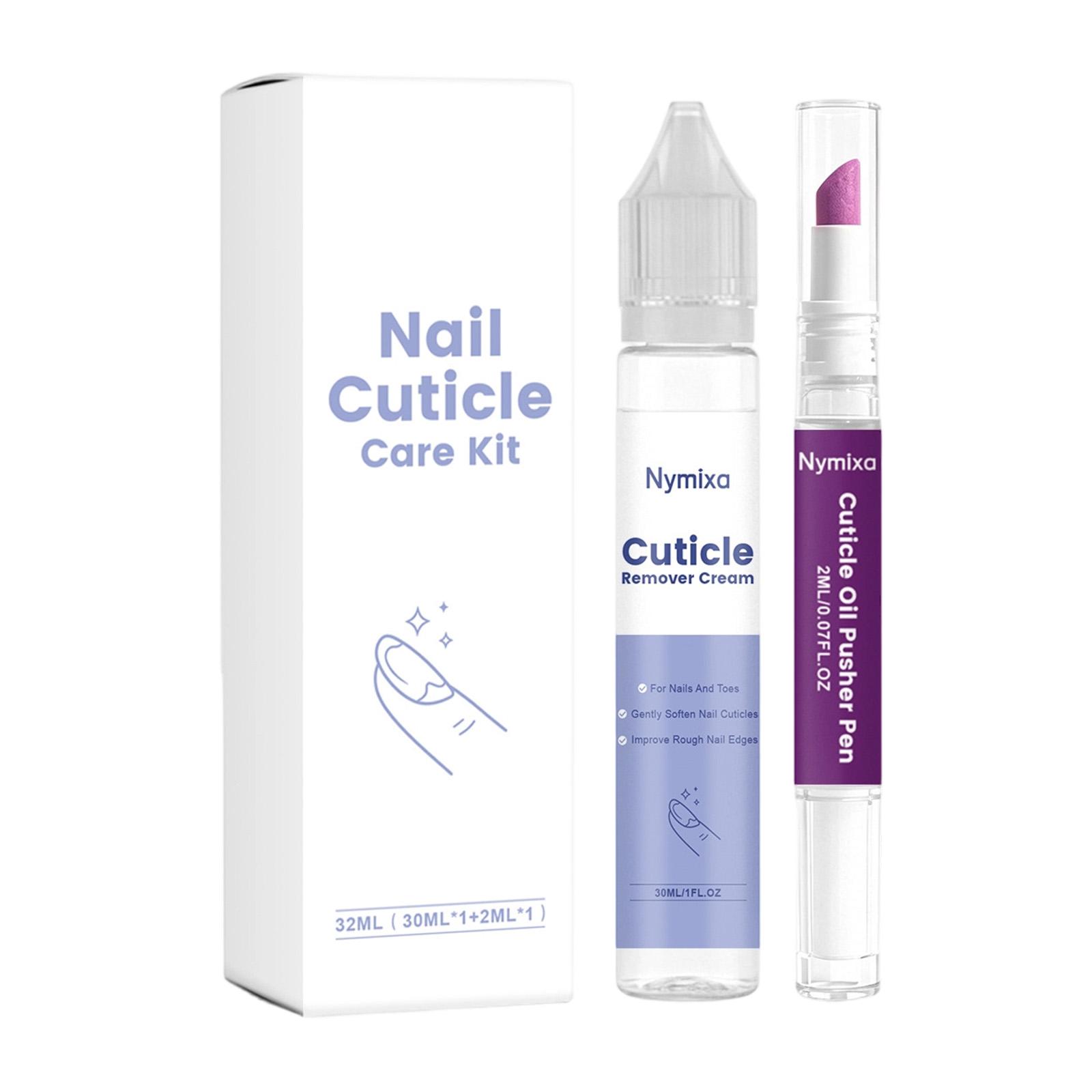 Nymixa Nail Cuticle Care Kit 30ML Cuticle Remover Cream and 2ML Cuticle Oil Pusher Pen for Nail Care and Maintenance one size белый