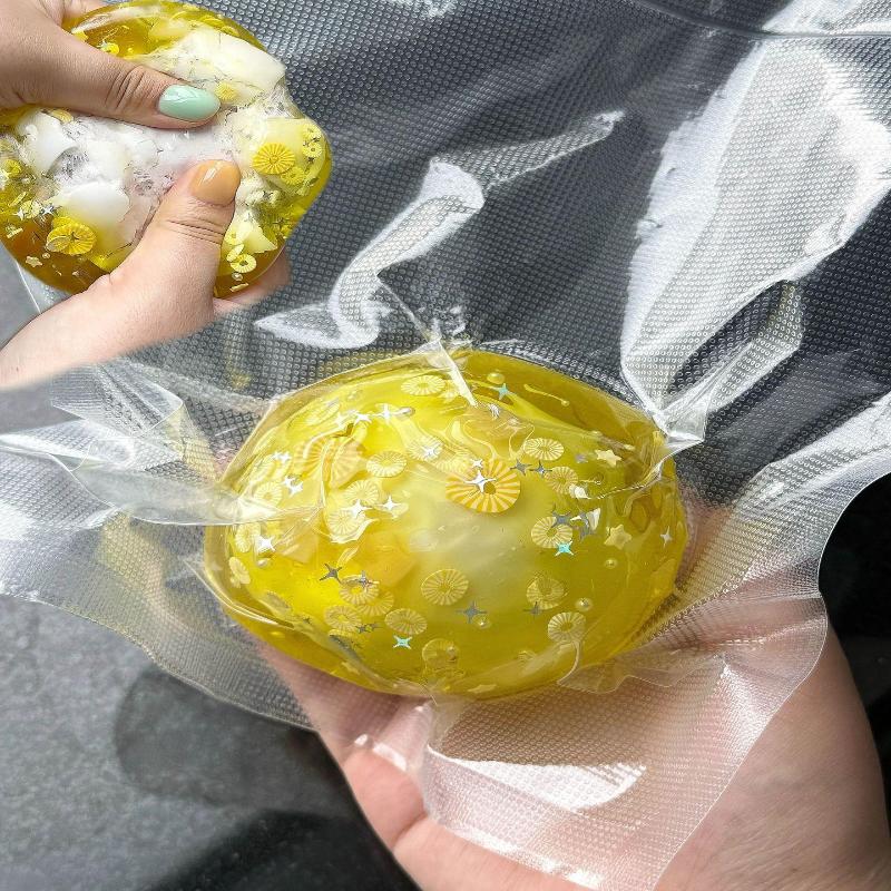 כדור פלסטיק פריך עם פצפוץ, שעווה פריכה מתנפצת, כדור לחץ פריך, צלילי ASMR מספקים, צעצועים להקלה על מתח למבוגרים
