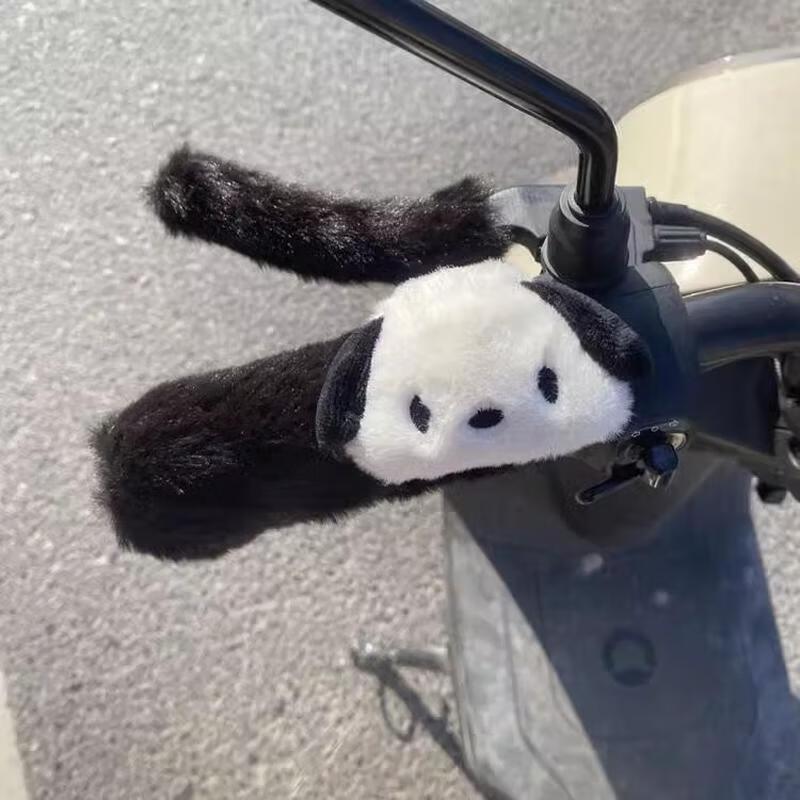 JingJingRS Electric Vehicle Winter Plush Handlebar Covers