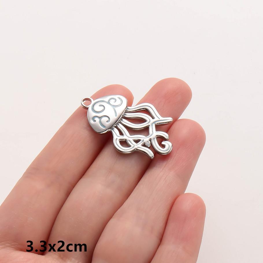 6pcs Enamel Marine Animal Starfish Fish Tail Sea Turtle Stainless Steel Charms For Jewelry Making Bulk Handmade Keychain Pendant