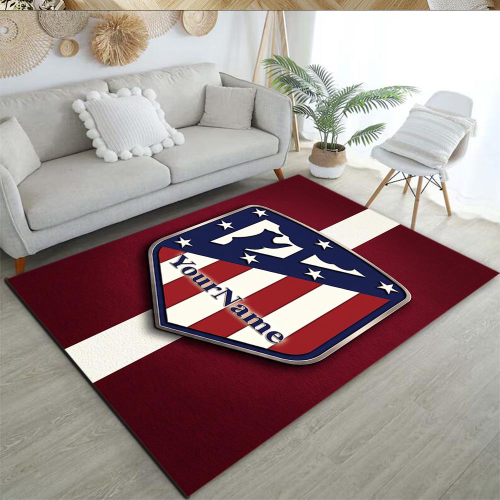 Atletico Madrid Customized Name Floor Rug Office Rug Design for Outdoor Decorate Room Playrooms Study Room Anti-slip Rug Decorate Offices